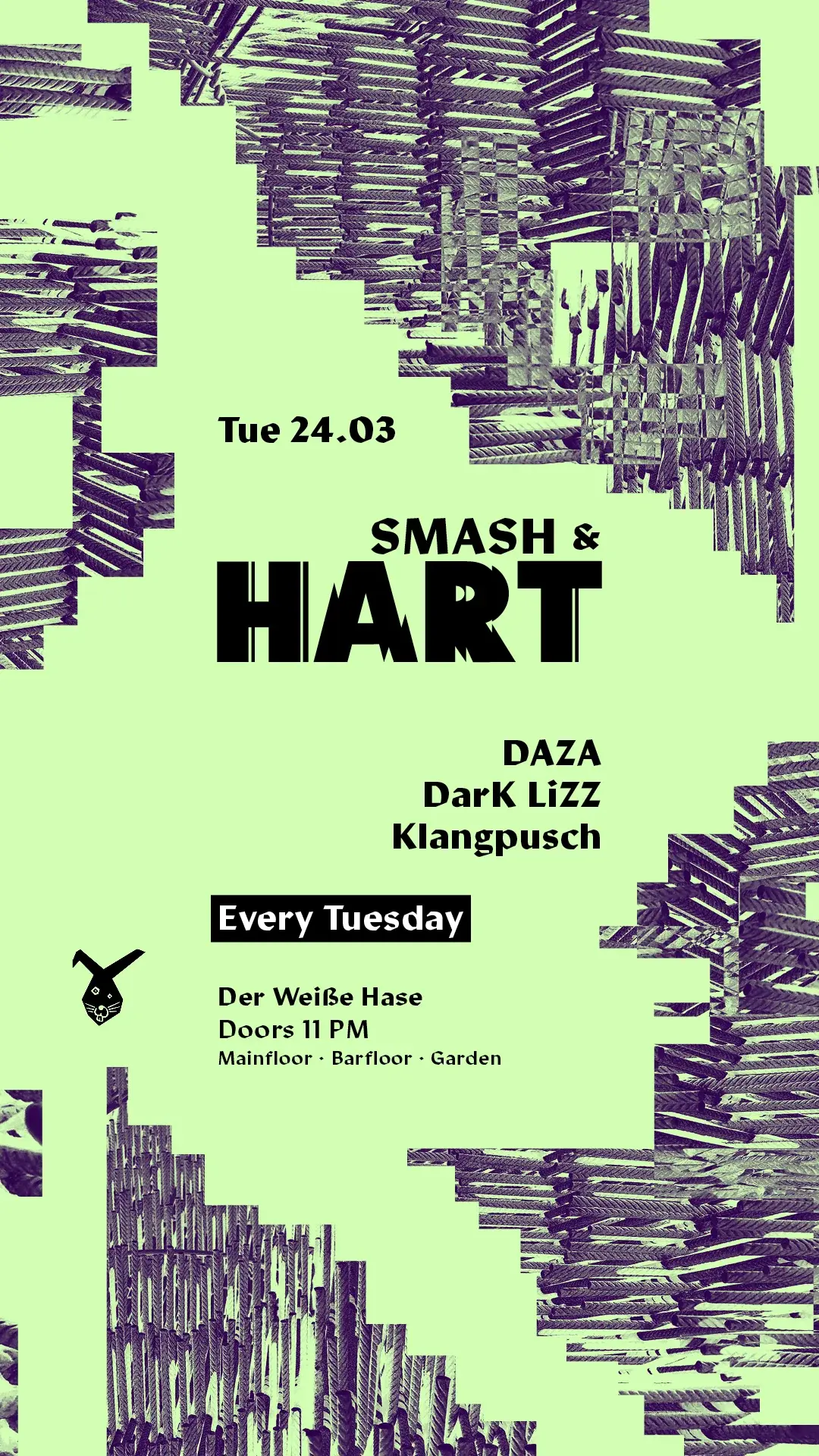 Smash & HART ◢◤ Tuesday Rave [free entry until midnight*]