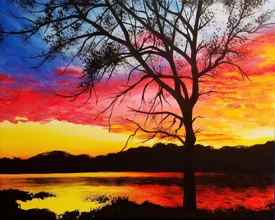 $3 Wine Night! Sip & Paint 'Spectacular Nightfall' with us!