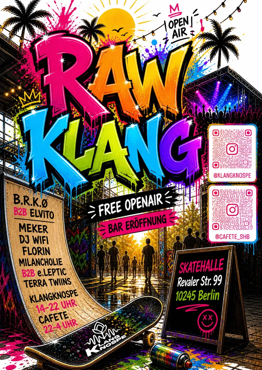 RAW KLANG - OPENAIR - BAR ERÖFFNUNG - SKATEHALLE 14-22 Uhr  