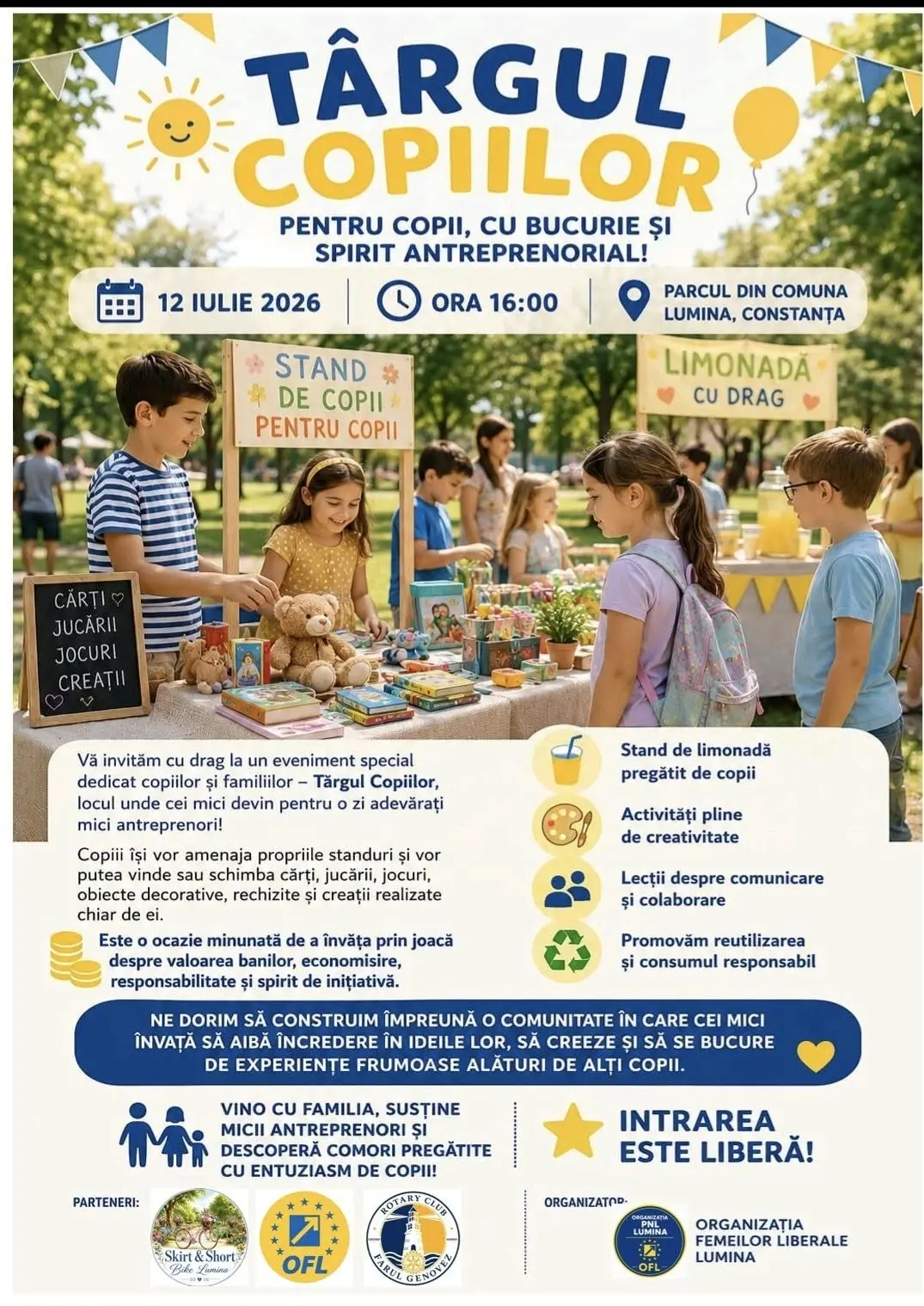 Târgul Copiilor Pentru Copii în Comuna Lumina