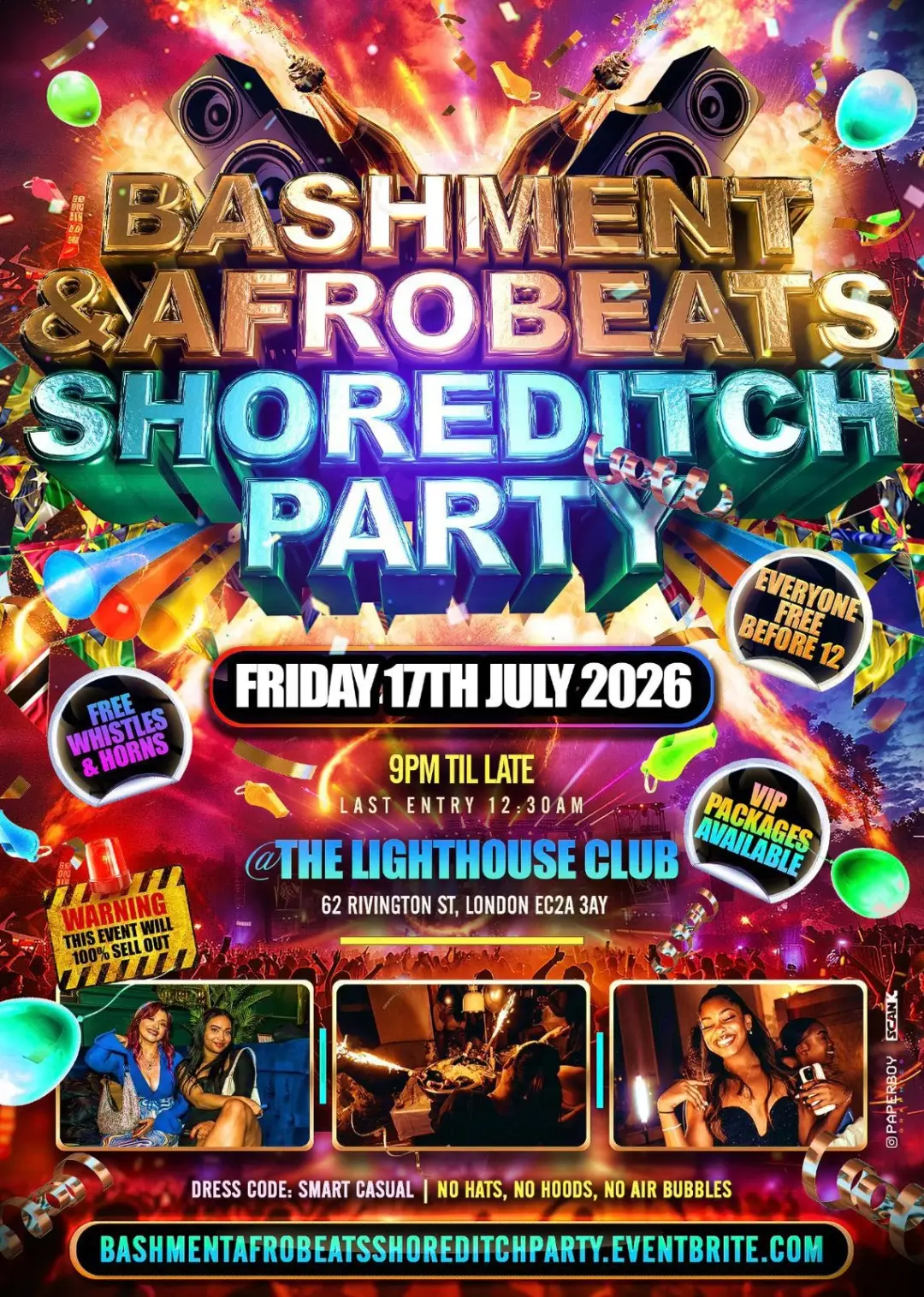 Bashment & Afrobeats Shoreditch Party - Everyone Free Before 12AM