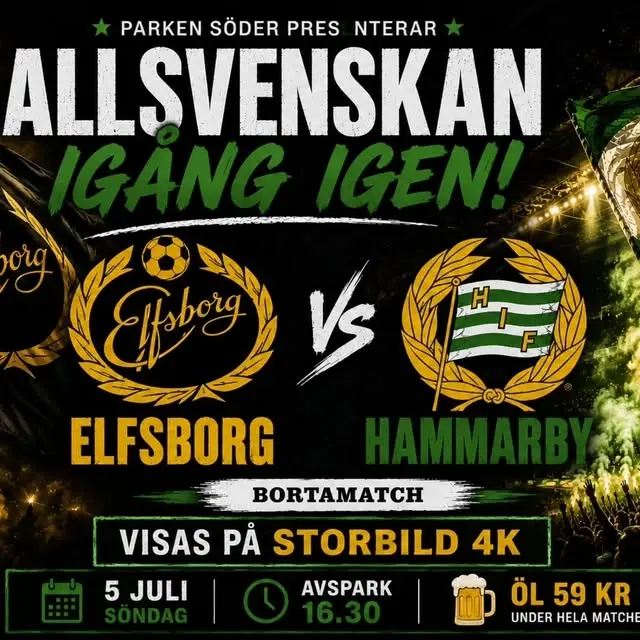 Allsvenskan: Elfsborg vs Hammarby – Visas på Storbild 4K