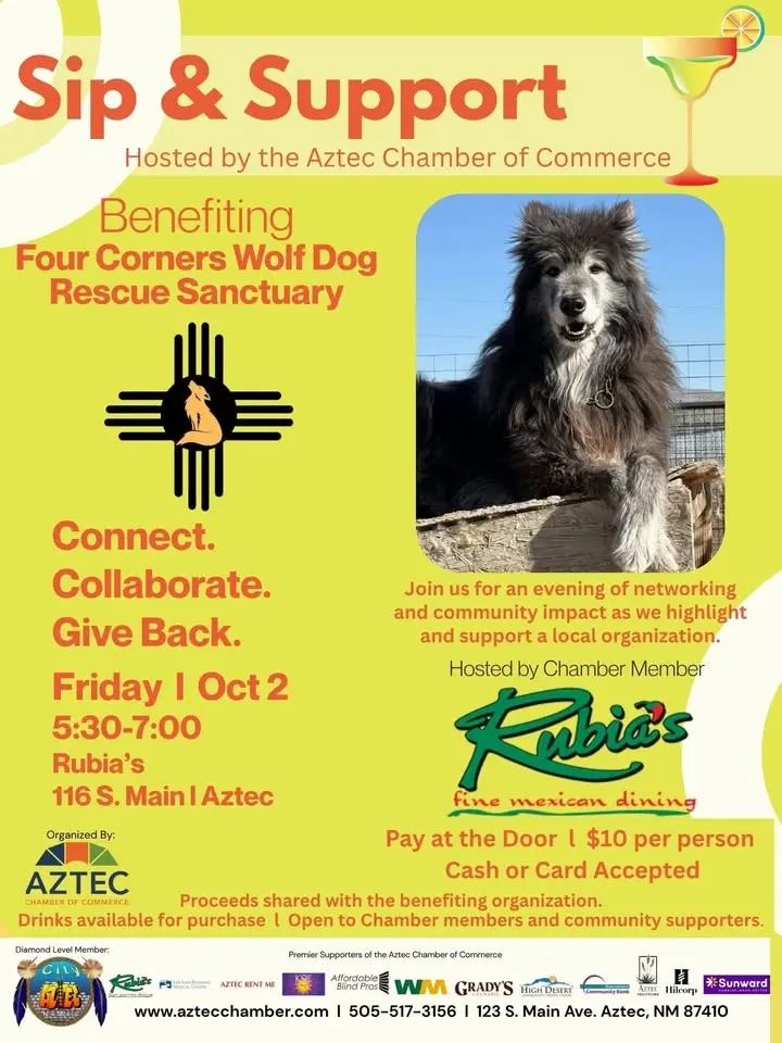 Sip & Support: Benefiting Four Corners Wolf Dog Rescue Sanctuary