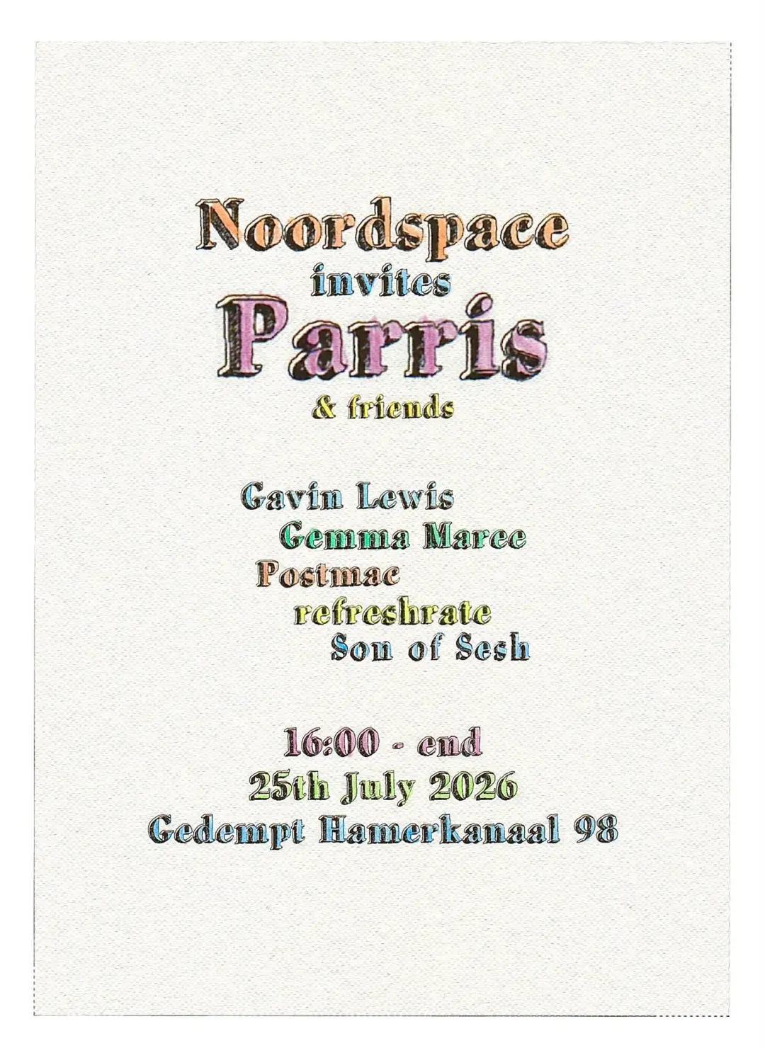 Noordspace invites Parris & Friends
