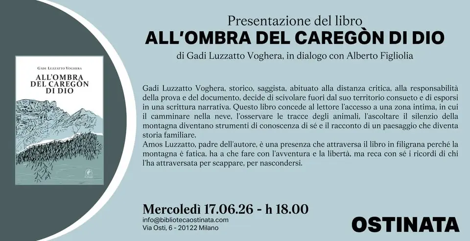 Presentazione del libro "ALL'OMBRA DEL CAREGÒN DI DIO" di Gadi Luzzatto Voghera