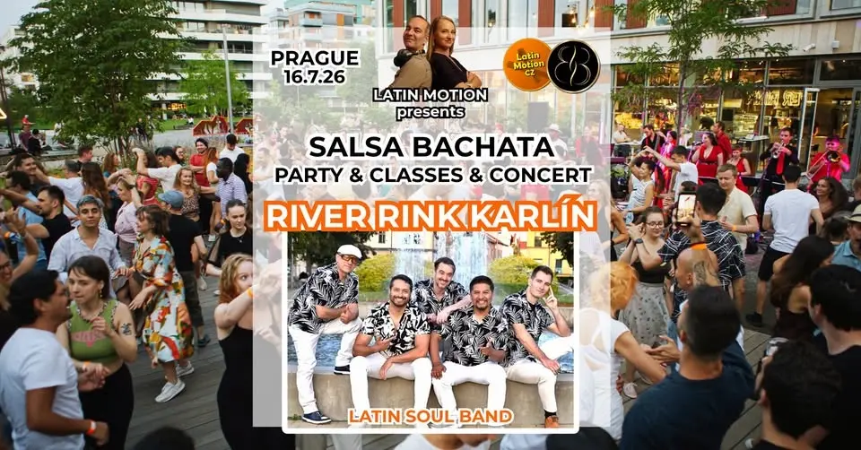 Salsa a bachata open air v River Rink Karlín - s KONCERTEM 🪇