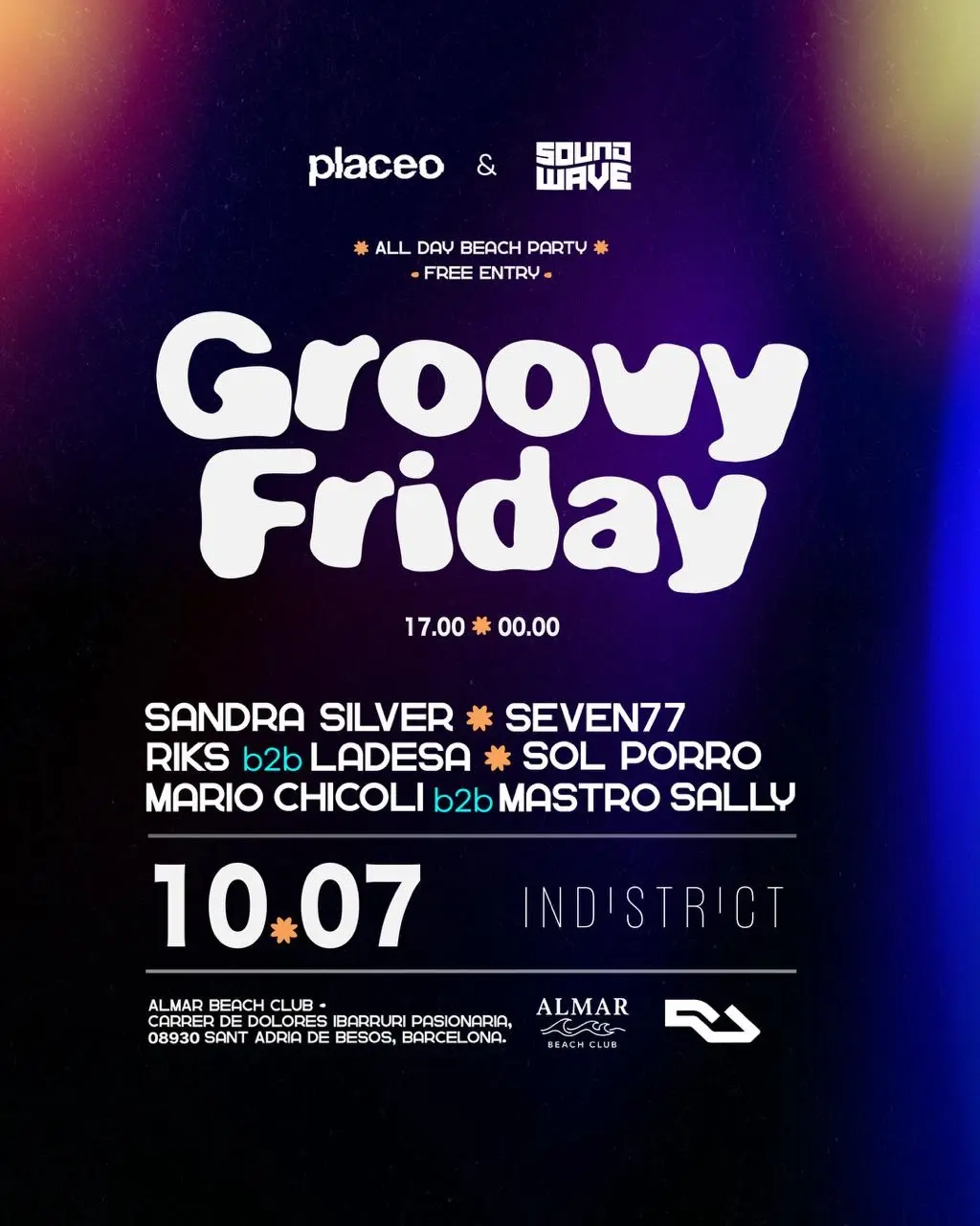 Placeo & Soundwave pres. Groovy Friday - FREE BEACH PARTY 