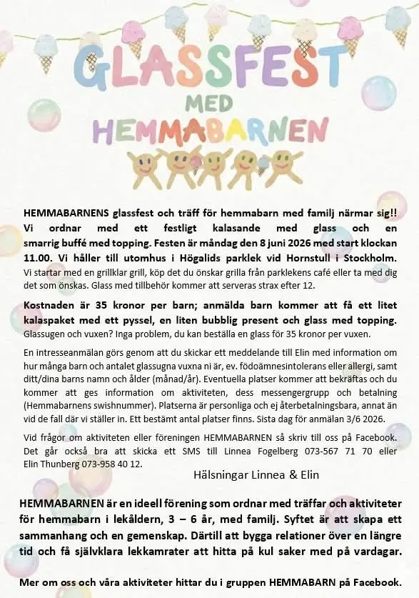 GLASSFEST MED HEMMABARNEN