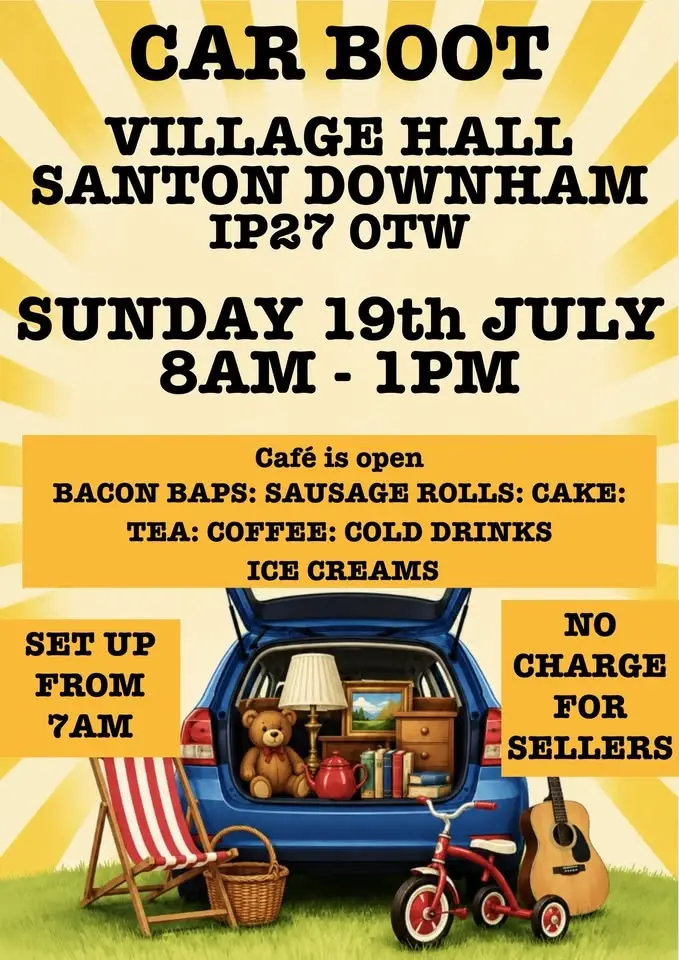 CAR BOOT 19th July 8am - 1pm FREE TO SELL