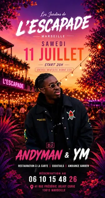 Dj Andyman /Les Jardins De L’Escapade /Samedi 11 Juillet