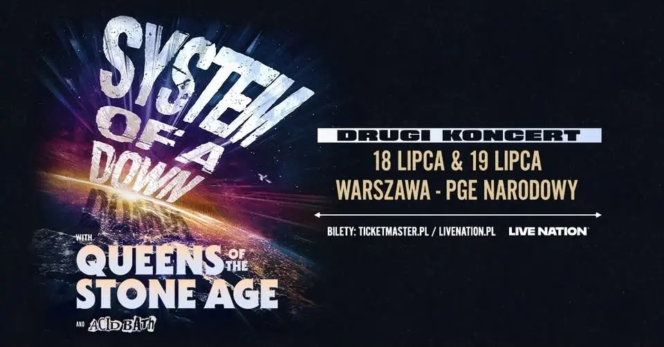 System Of A Down - Official Event, 19.07.2026, Warszawa, PGE Narodowy
