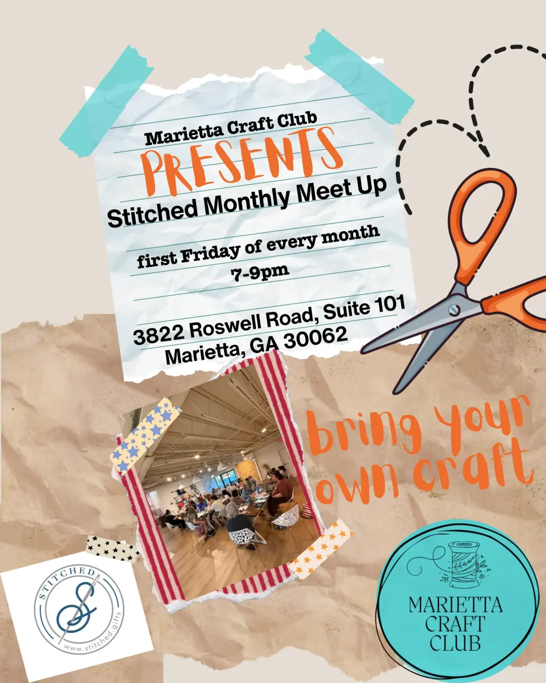 Marietta Craft Club : August MeetUp at Stitched