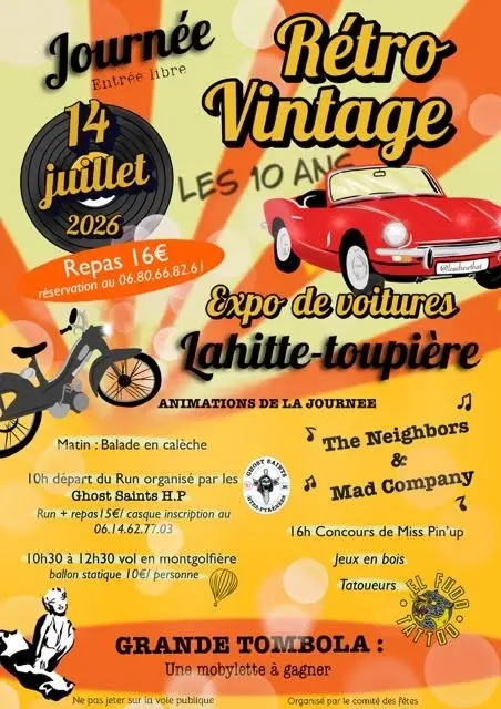 Journée Rétro Vintage 14 juillet Lahitte-Toupière