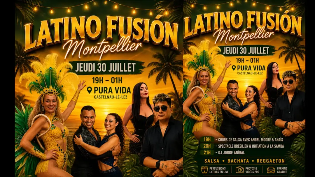 Latinofusion | Pura Vida Mtp•Cours Salsa•Show Brésilien • Dj