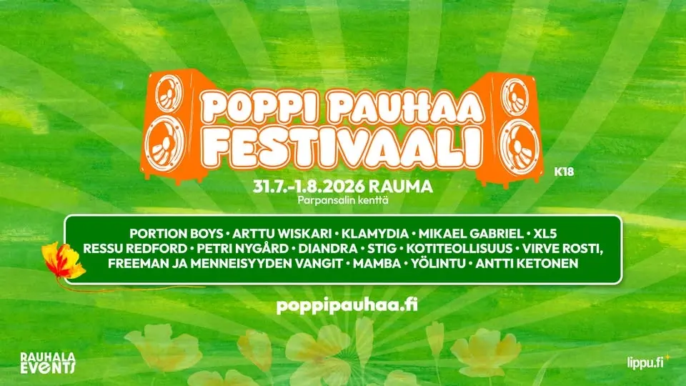 Rauman Poppi Pauhaa -festivaali 31.7.2026
