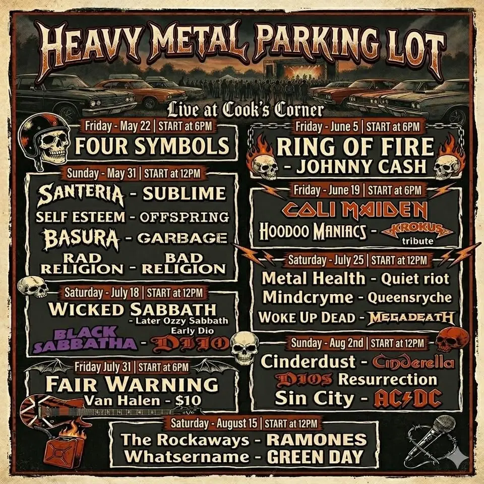 FAIR WARNING at COOKS CORNER-FRIDAY JULY 31st