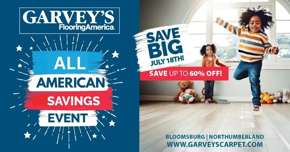 ONE DAY ONLY! Up to 60% Off Carpet & Floors During our All American Savings Event!