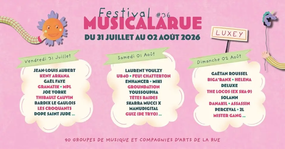 FESTIVAL MUSICALARUE • 31 JUILLET, 01 & 02 AOÛT 2026 💖