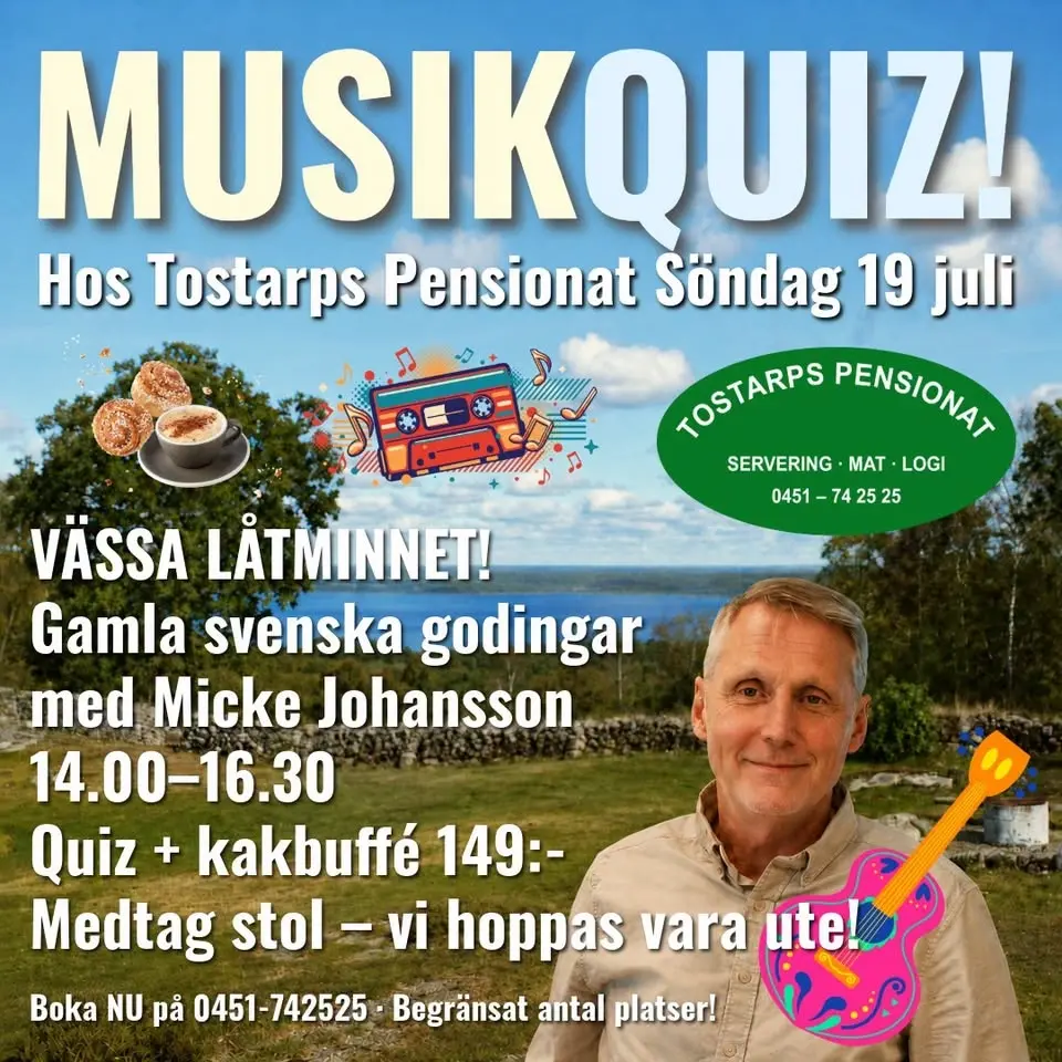 MUSIKQUIZ HOS TOSTARPS PENSIONAT 🎶🍰