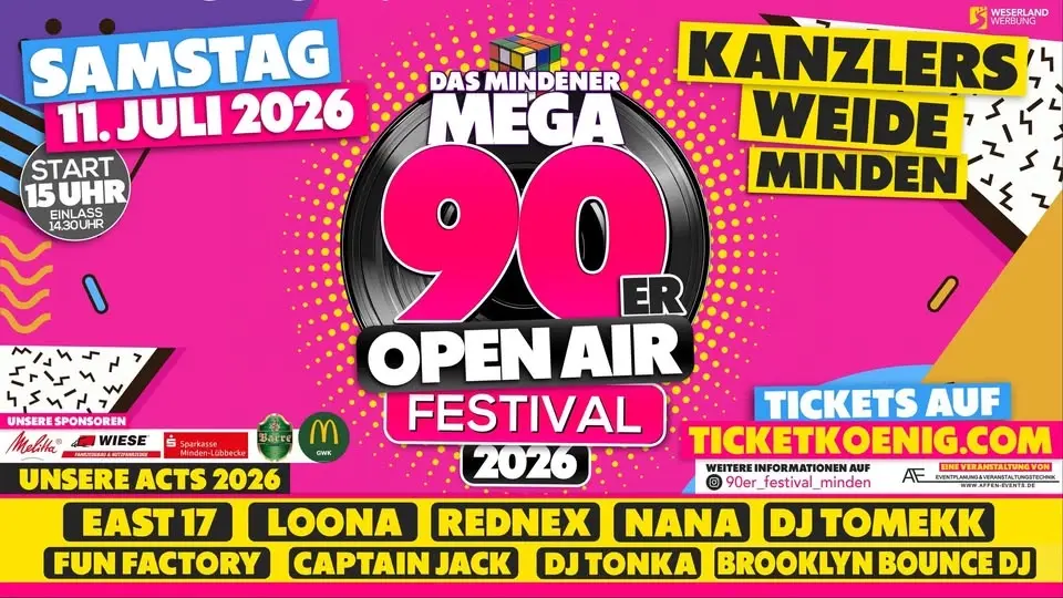 Mega 90er Open Air Festival 2026 I Minden