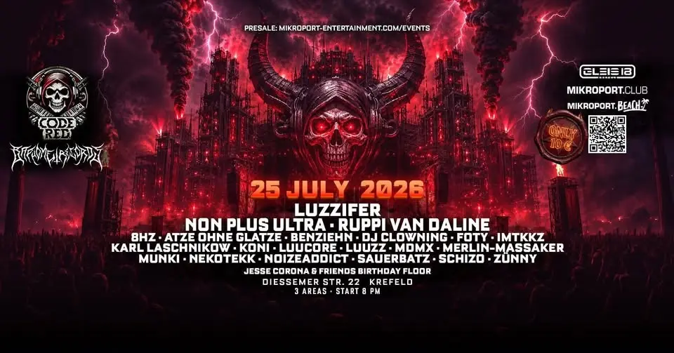 Code Red // BAPHOMET RECORDS Special   // w. Luzzifer, Non Plus Ultra, Ruppi van Da Line - 3 Areas