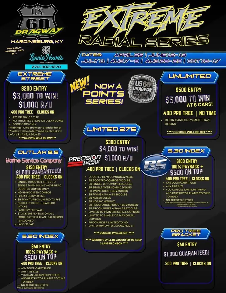 US 60 Extreme Radial Series | Saturday, August 8th 