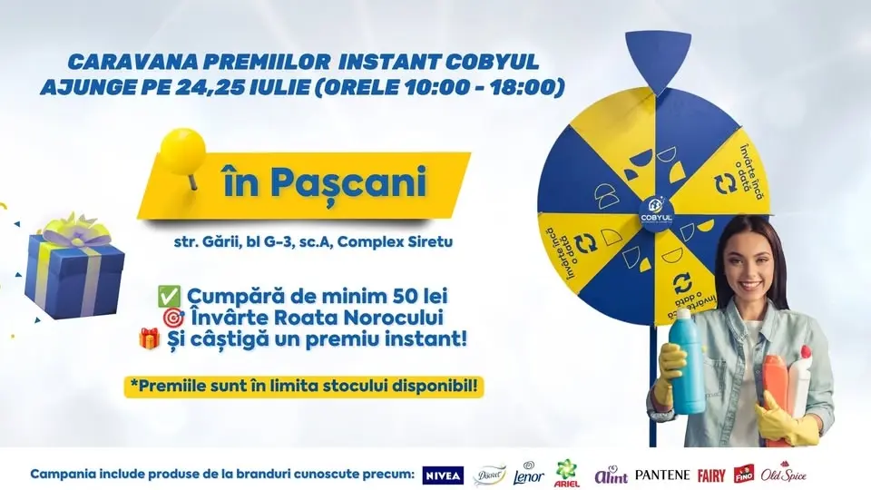 📍Pașcani, ești gata de câștig? Caravana COBYUL vine la tine! 💙