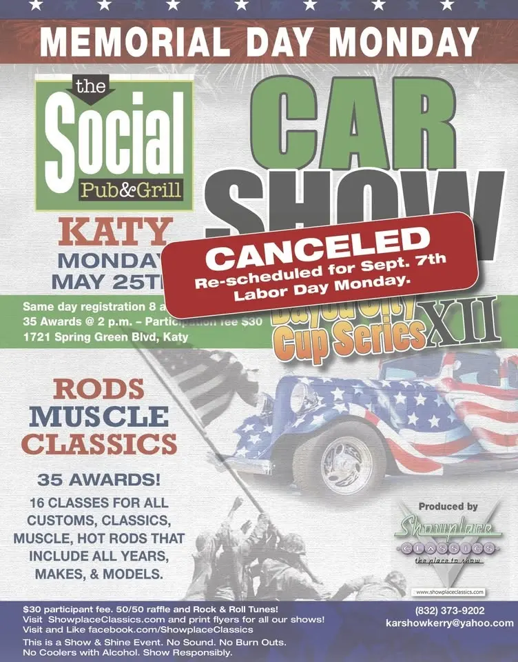 Labor Day Monday Car Show - Katy