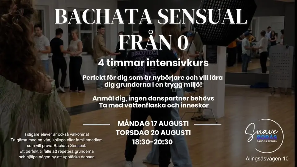 Bachata introduktionskurs 4 timmar för endast 99 kr