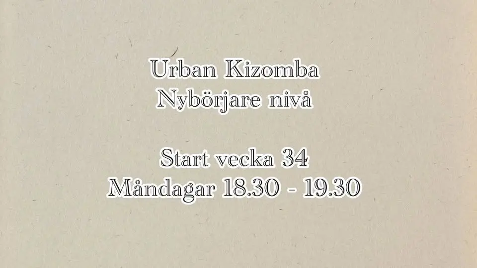 Urban Kiz – Nybörjarkurs hösten 2026 - Gratis prova på 17 augusti 
