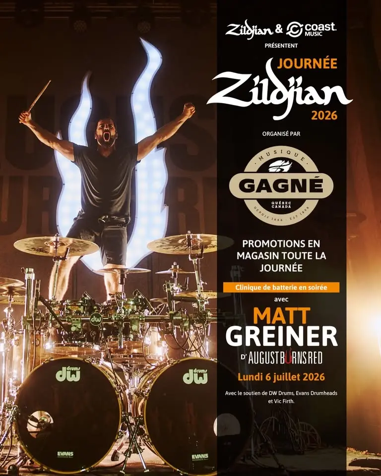 Journée Zildjian et clinique de batterie avec Matt Greiner!
