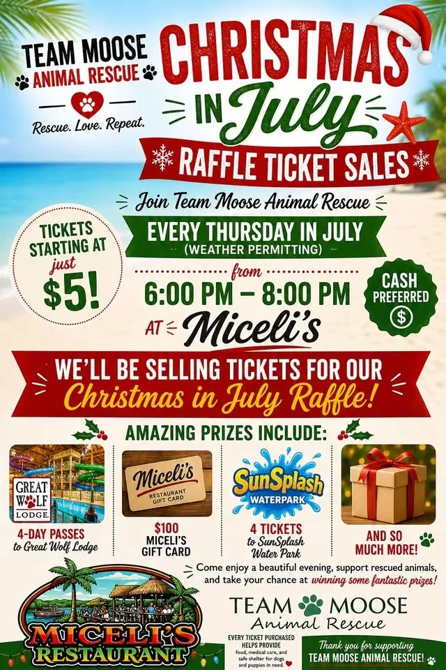 TEAM MOOSE ANIMAL RESCUE AT MICELI'S