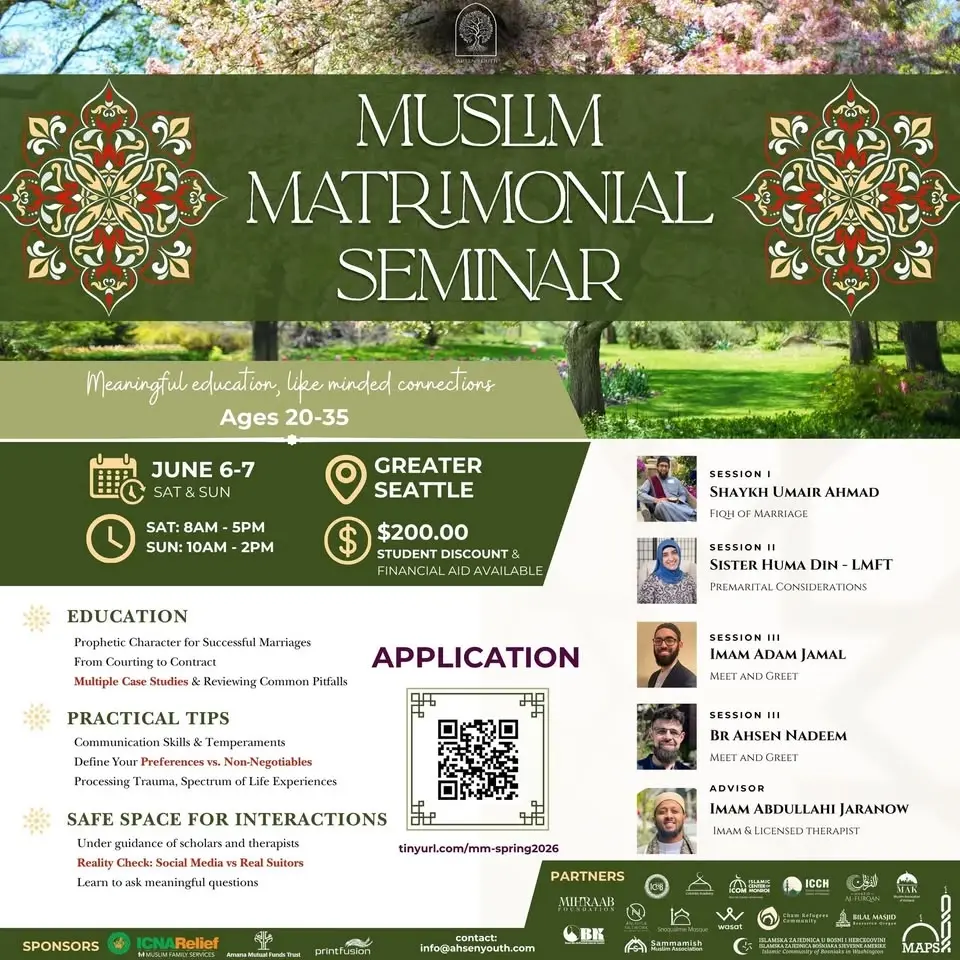 Muslim Matrimonial Seminar (Ages 20-35) | Spring 2026