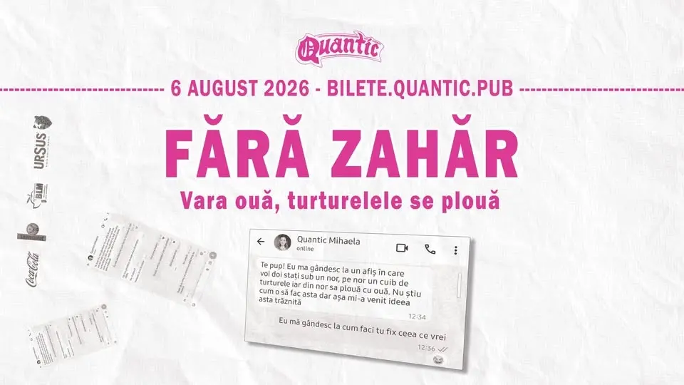 FARA ZAHAR – Concert de fugarit ploaia | Quantic 06.08.2026
