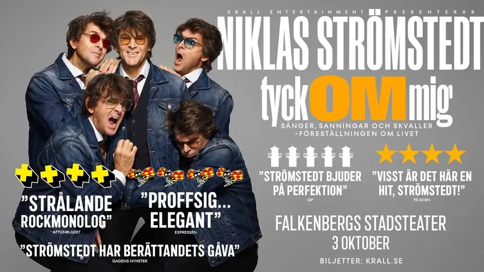15:30 & 19:00 - Niklas Strömstedt TYCK OM MIG – sånger, sanningar, och skvaller!