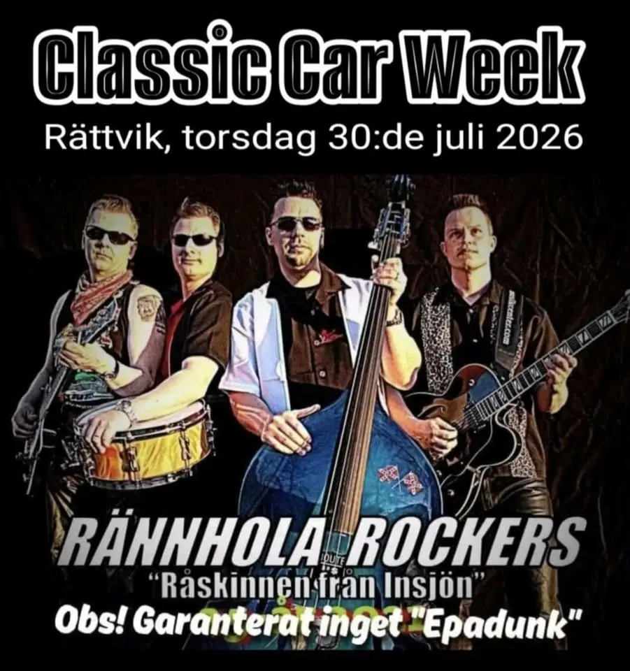 Cruisingfest i Rättviksparken – Torsdagen 30 juli 2026 – Rännhola Rockers