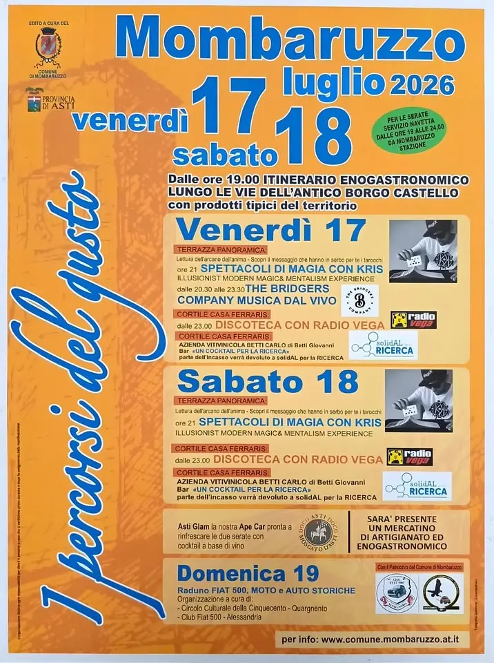 I PERCORSI DEL GUSTO 2026