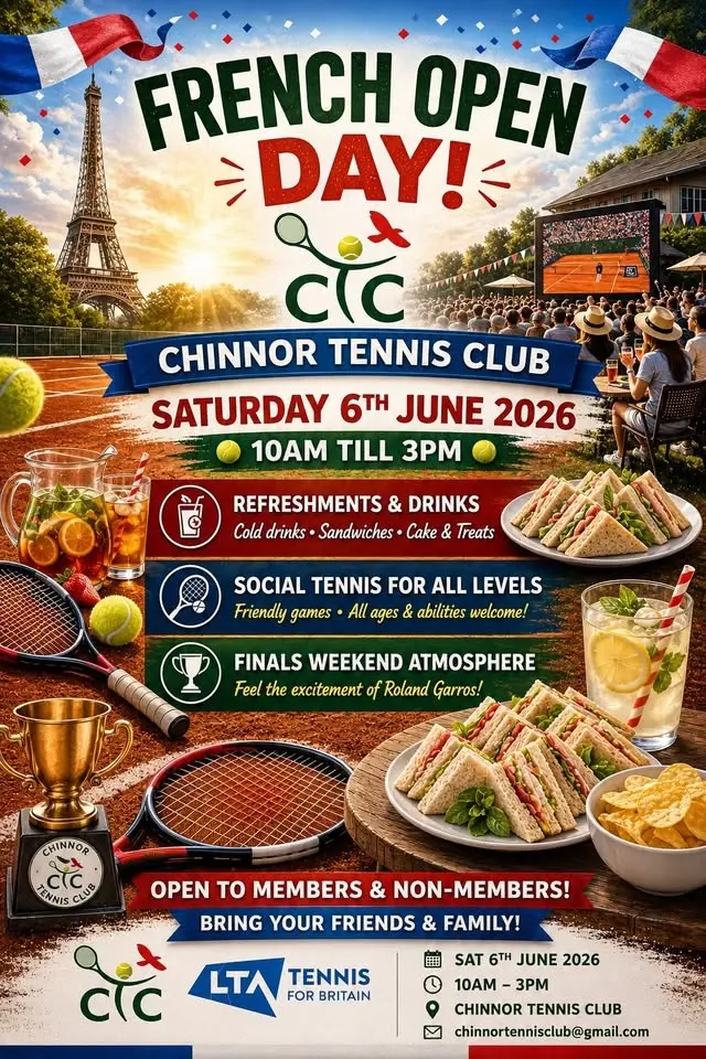 🎾 French Open Day at Chinnor Tennis Club 🎾