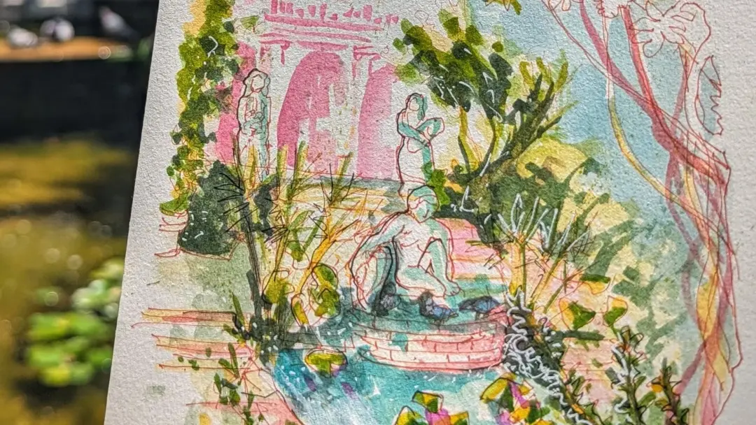 ⛲Sketching🎨 Taller de dibujo y acuarela en Jardín Clásico Secreto