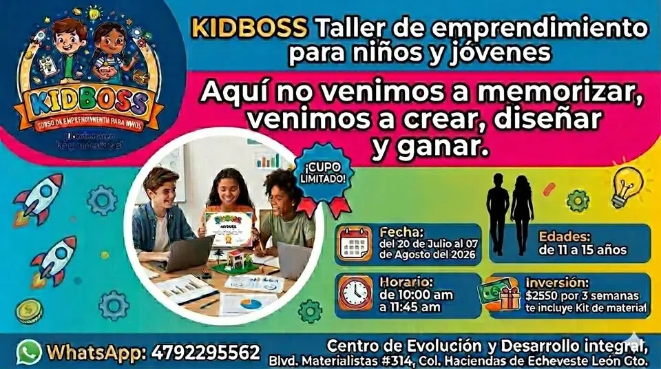 Taller de emprendimiento para niños y jóvenes