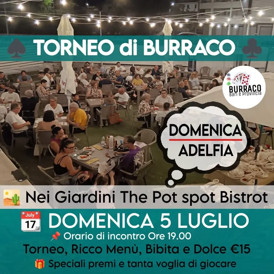 TORNEO di BURRACO 20Premi Ricco Menù ad Adelfia