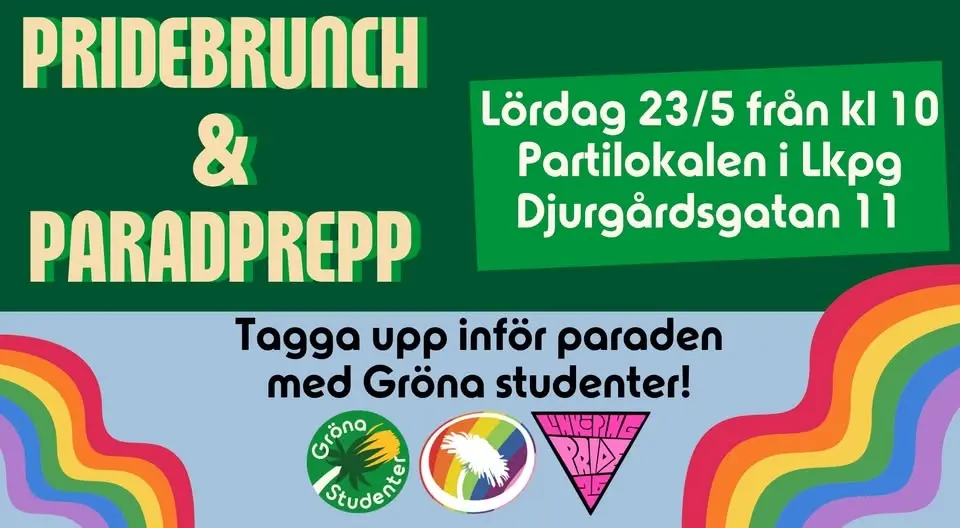 Pridebrunch med Gröna studenter och MP Linköping