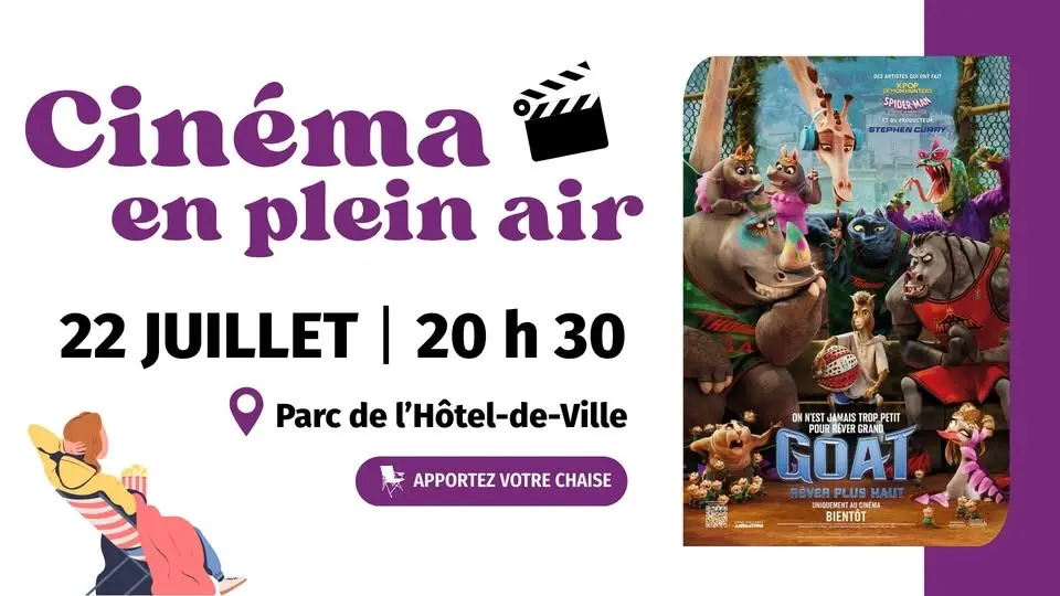 Cinéma en plein air : Goat - Rêver plus haut (gratuit)