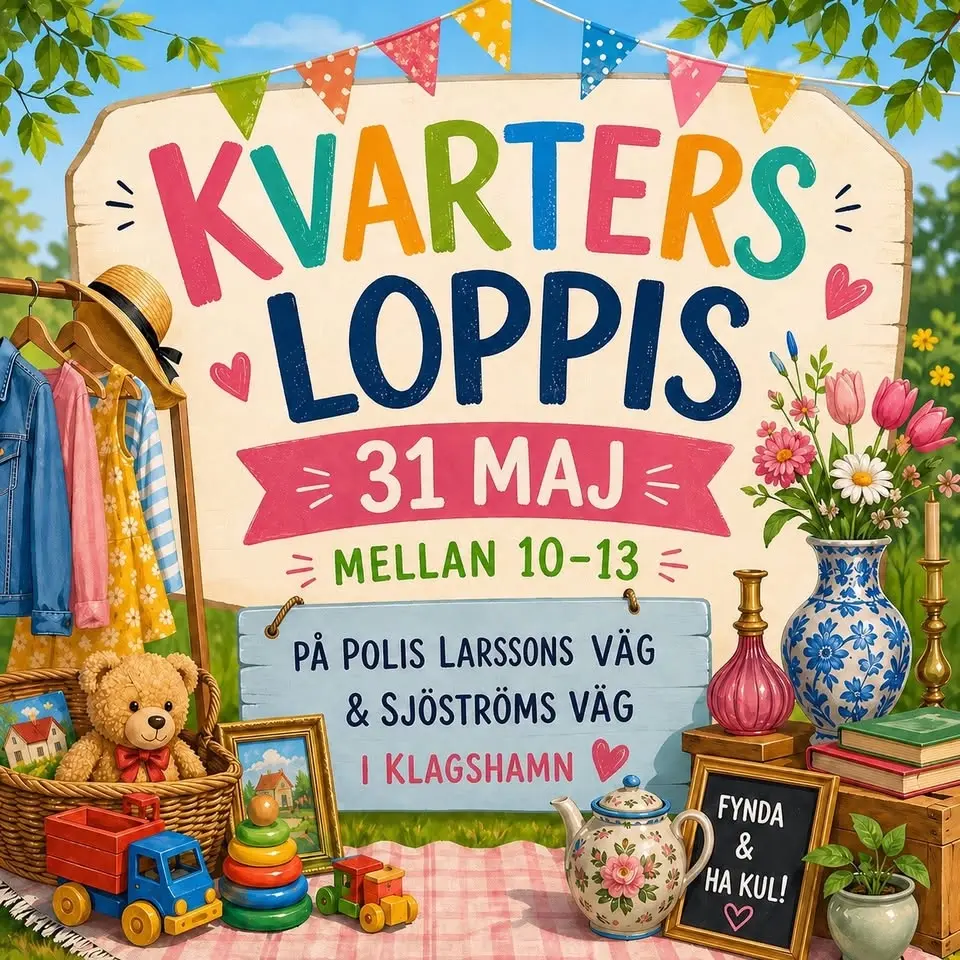 🌼Kvartersloppis på Polis Larssons väg & Sjöströms väg, Klagshamn 