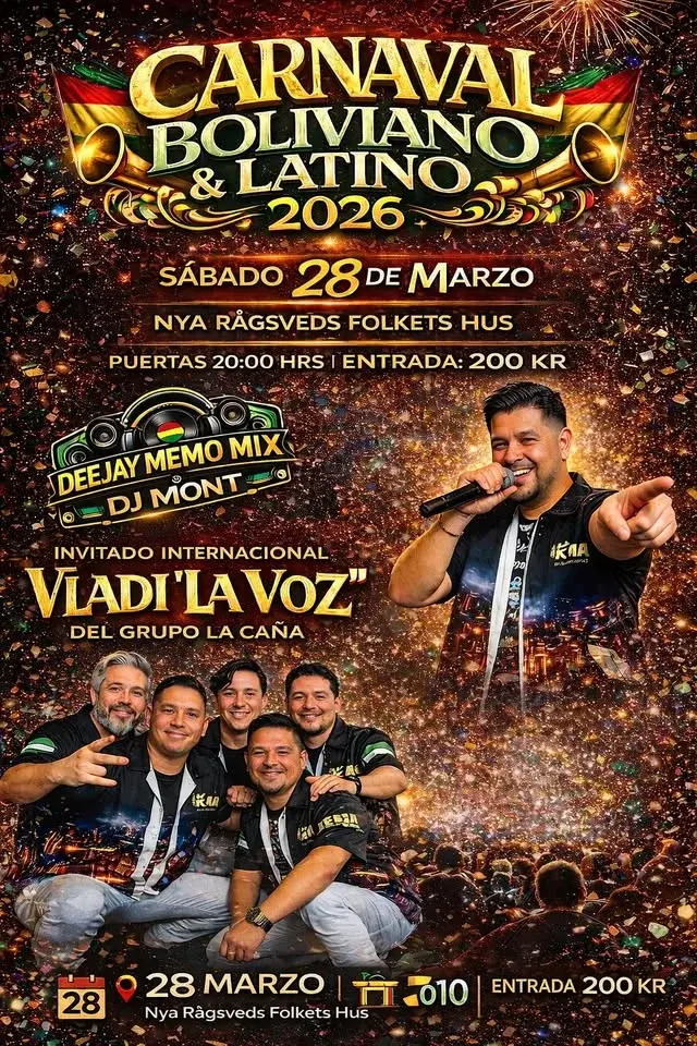 🎉🇧🇴 FIESTA OFICIAL CARNAVAL BOLIVIANO & LATINO 2026🇧🇴🎉