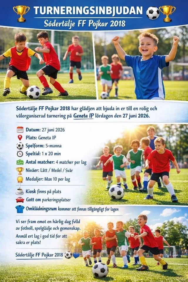 ⚽ Välkomna till vår turnering på Geneta IP den 27 juni 2026!