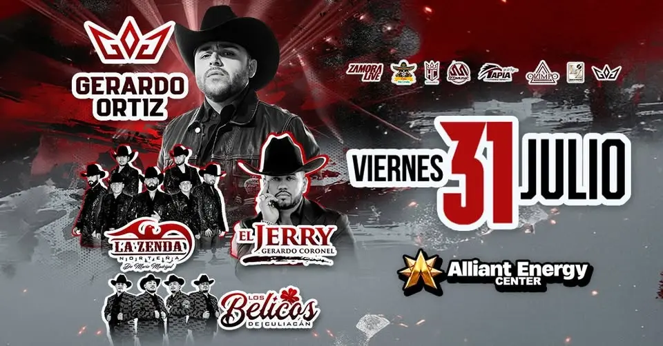 Gerardo Ortiz - Gerardo Coronel "El Jerry" - La Zenda Norteña - Los Bélico de Culiacán Madison, WI