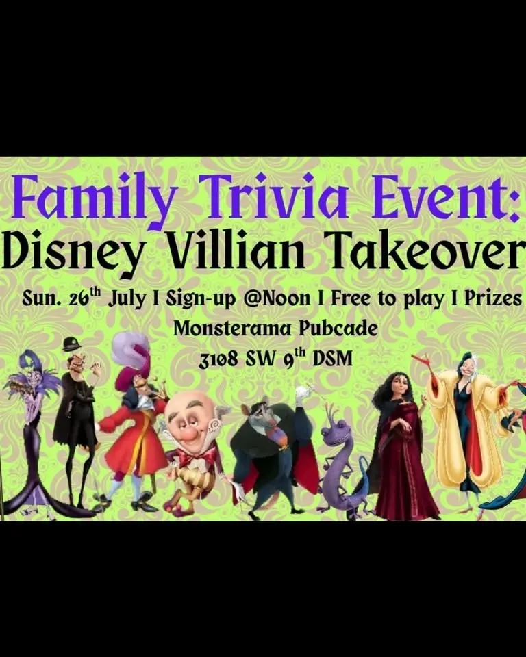 Family Trivia Event! Disney Villian Takeover!