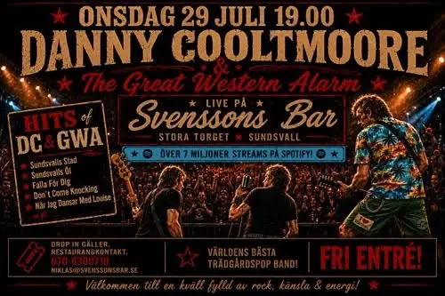 Danny Cooltmoore & GWA. Svenssons Bar. Stora Torget Sundsvall.