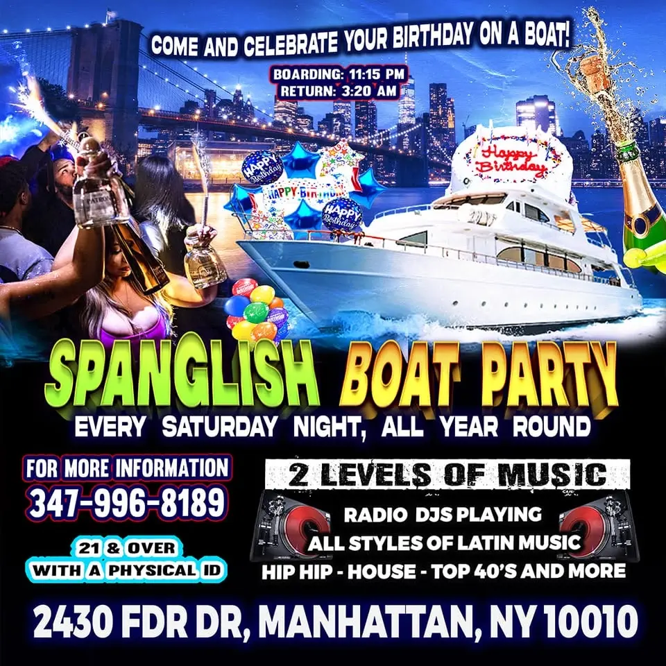 Spanglish Boat Party Party Around Statue of Liberty